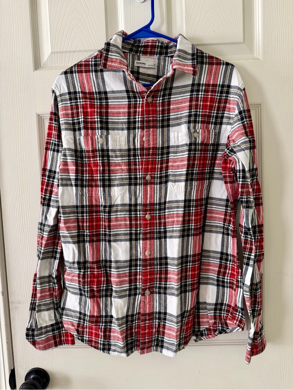 Sonoma Red, White & Black Plaid Button-Down Shirt